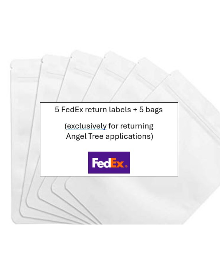Angel Tree Christmas Shipping Labels and Envelopes
