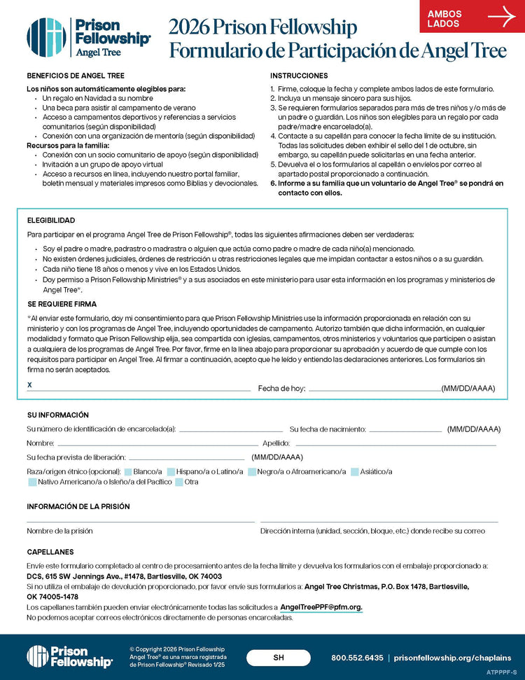 Angel Tree Application Form